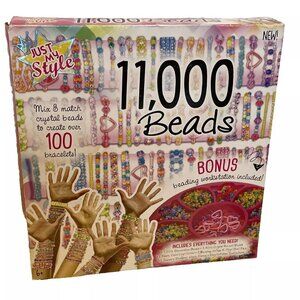 Bracelet Bead Kit 11,000 Crystal Beads by Just My Style Cord Strings Tray Instru